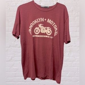 Brooklyn Motorcyclist king’s country riders burgundy red shirt sz large